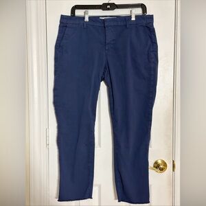 Frank & Eileen WICKLOW NAVY CROPPED CHINO PANTS Size 10 VGC Made in USA